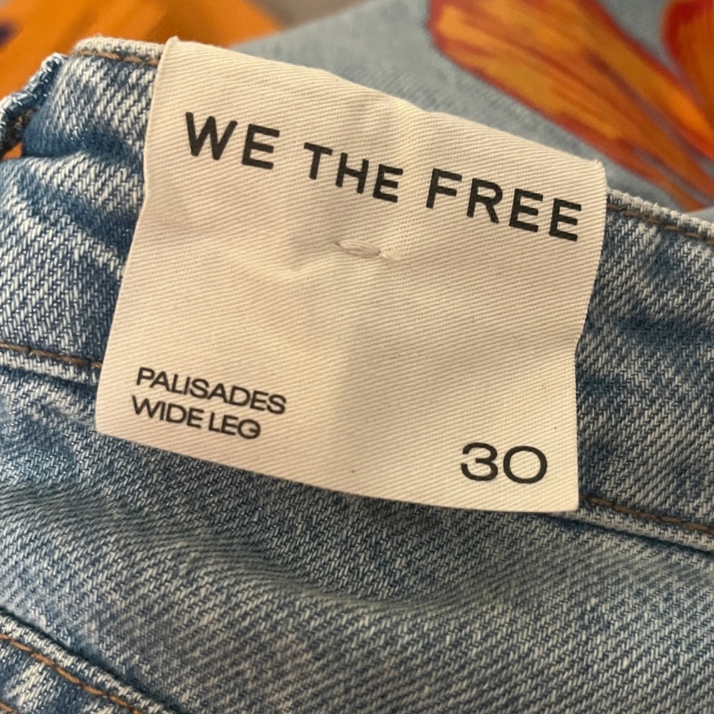 Free People Palisades Flower Power Wide Leg Jeans Size 30 - Picture 5 of 7